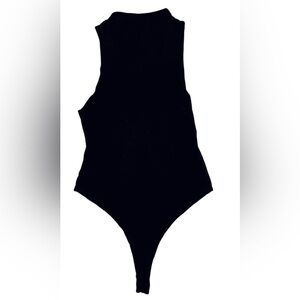 Naked Wardrobe High Neck Double-Lined Thong Bodysuit Black XL